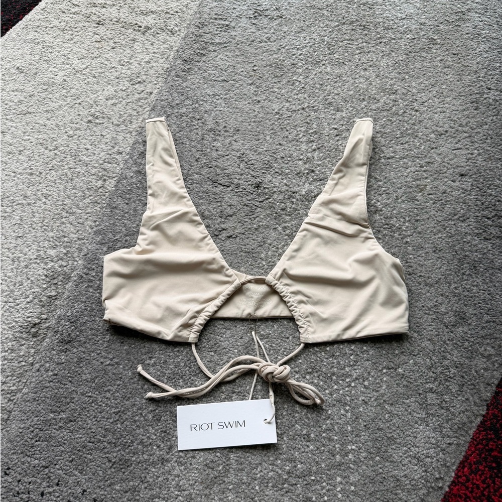 Riot Swim Fox Top In Coconut Bikini Top